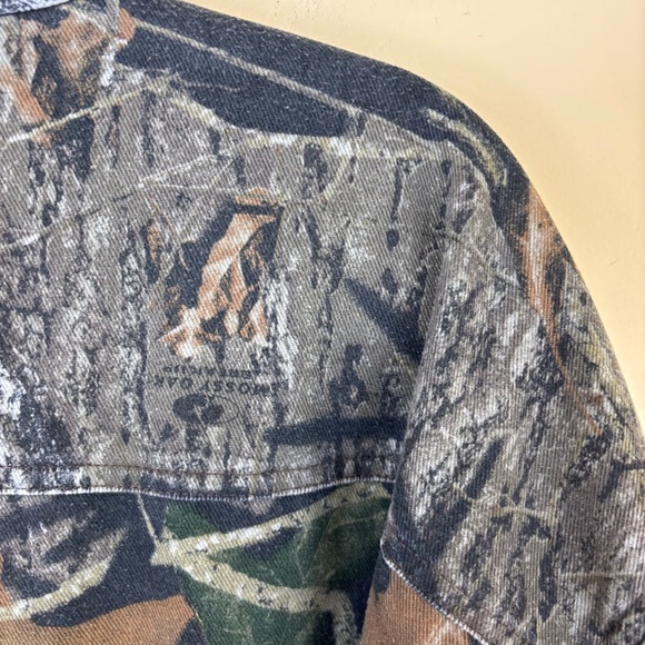 Cabela’s Camo Leaves & Logs Button Down Midweight Shirt Jacket Size XL Tall - Picture 8 of 14